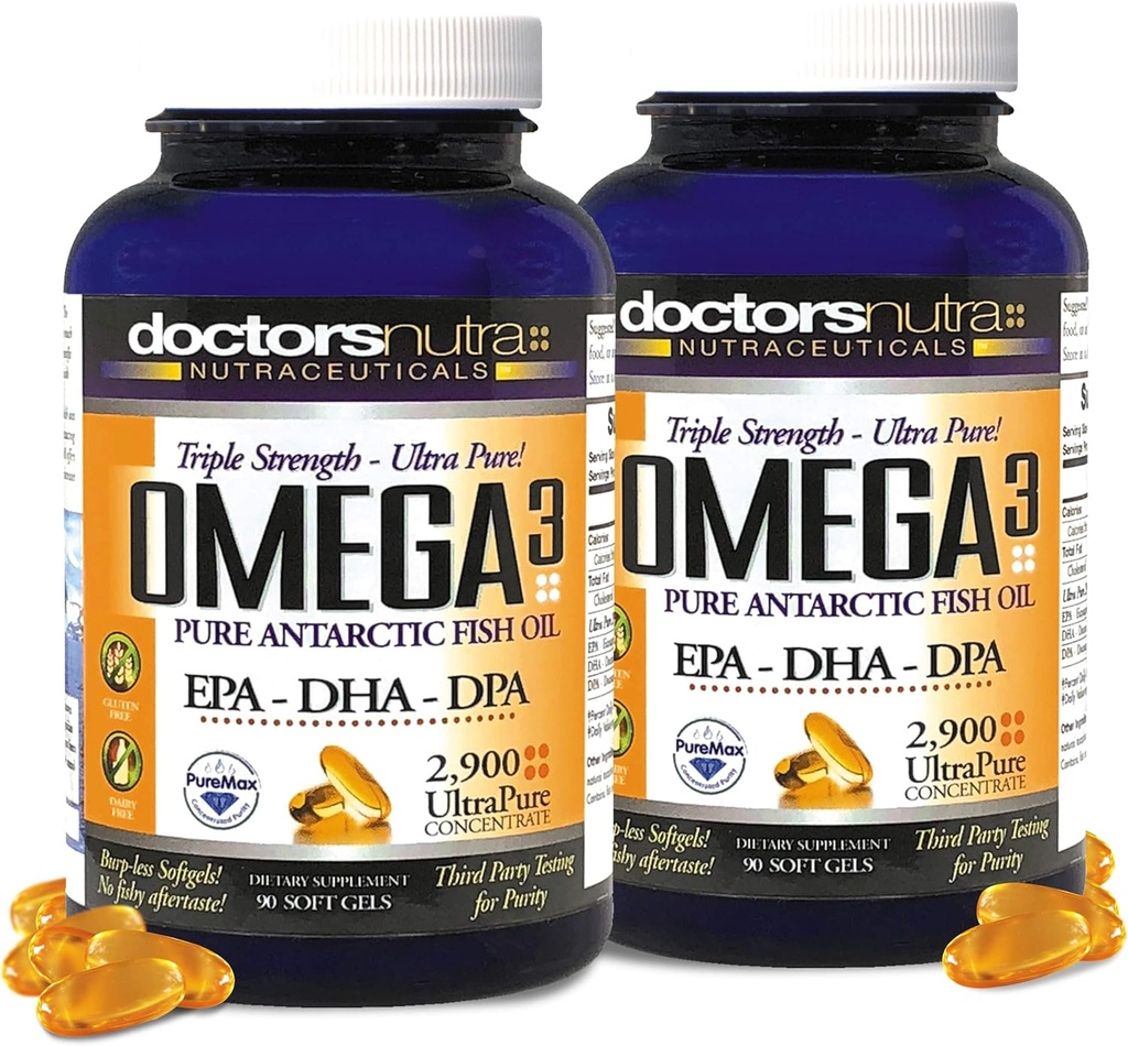 (Balení po 2) Wild Omega 3 Rybí olej DPA doplněk 2,900 miligramů, EPA-DPA-DHA, SoftGels