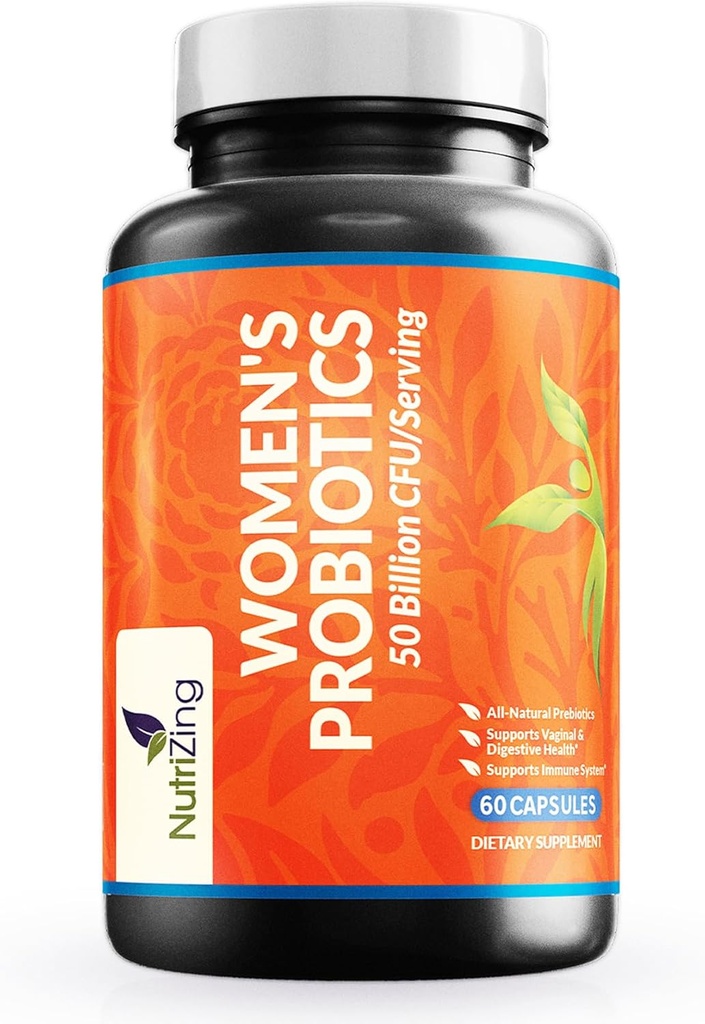 NutriZing Womens Probiotic for Gut Health - 50 miliard CFU - Prebiotika a probiotika pro ženy Digestivní zdraví a pH Balance - Lactobacillus Reuteri & Rhamnosus doplňky - Vaginální podpora
