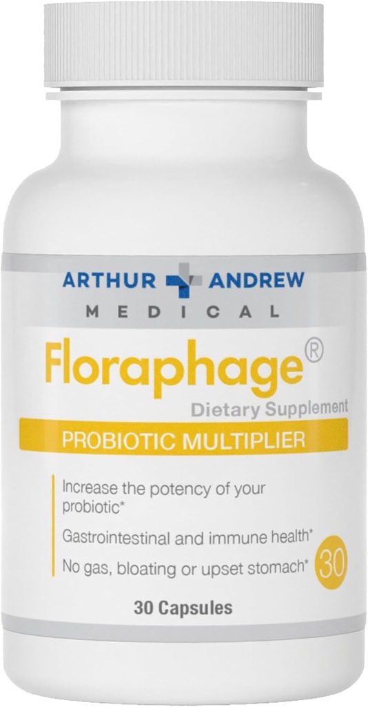 Arthur Andrew Medical, Floraphage, Prebiotická formule a Probiotický multiplikátor, 30 Kapsle