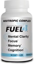 Fuel4 Nootropic Brain Supplement - Focus & Mental Clarity Kapsle s vitamínem D3, Ginkgo Biloba, Cognivia, Alpha GPC, DMAE & Huperzine A - Non- GMO, Made in USA - 90 Veggie Kapsle