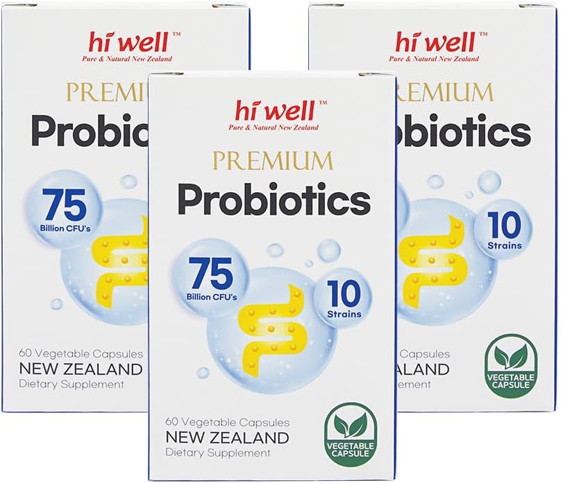 (Balení po 3) Hi Well Premium Probiotika 60Vegetariánské kapsle