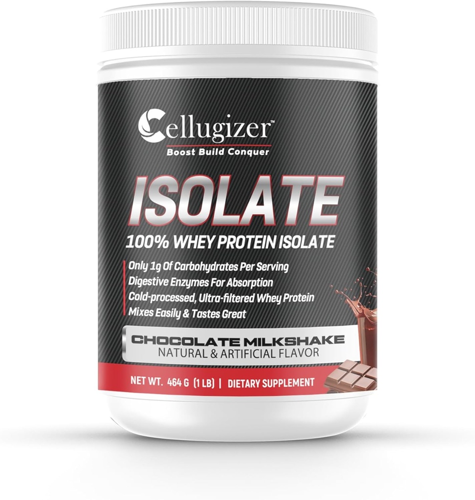 Celugizer 100% syrovátka izolát 1lb, čokoláda I 25g protein, rychlé trávení I 0g cukr, nízká sacharid