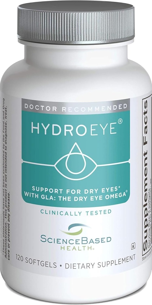 Hydro- Eye Softgels - Suché Oko Relief - Funkce GLA, EPA, DHA a dalších klíčových živin - 120 Počet