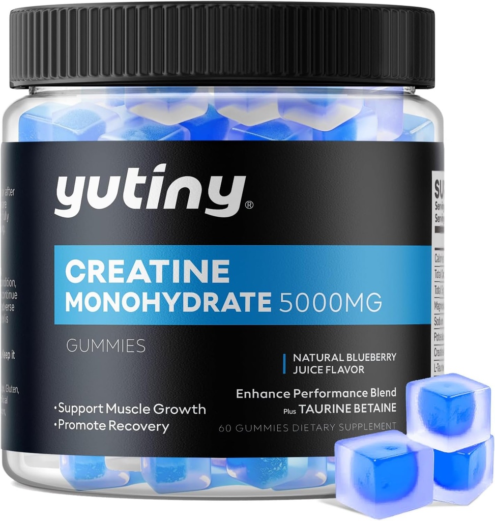 Tvorba monohydrát plněné žvýkačky, Tvorba Monohydrát Žvýkačky pro muže a ženy, Extra síla pro růst svalů, Blueberry Flavor, 60 Žvýkačky, 1 měsíc Dodávka