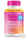 Pink Stork Prenatal Probiotika pro ženy - 50 miliard CFU, Vitamin B6, Prebiotika, Ranní nevolnost, Gut Microbiome, Probiotika těhotenství, imunitní podpora, Těhotenství musí mít - 30 Kapsle