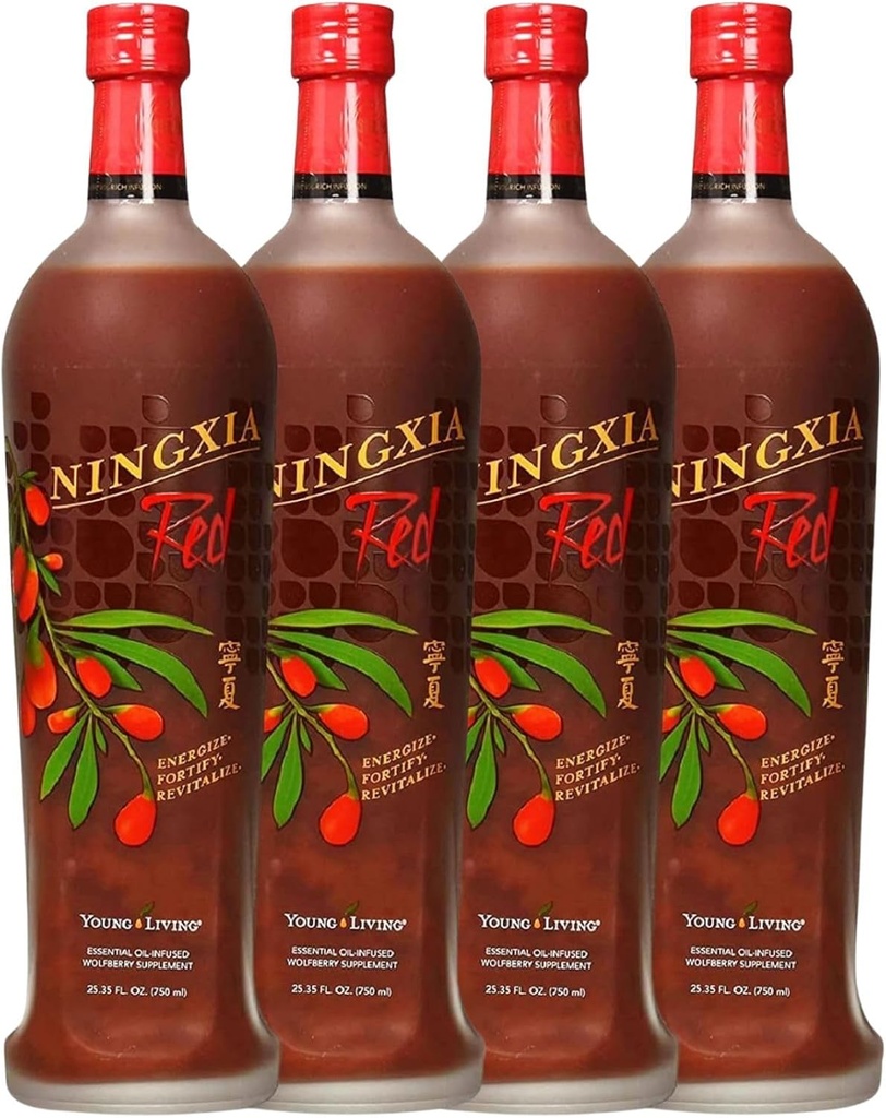 Mladá žijící NingXia Red Antioxidant drink 124; 25.35 fl oz austral124; Supergruit dodatek s Wolfberry, borůvkové, Granátové, oranžové, Lemon & Yuzu esenciální oleje 124; 4 Pack
