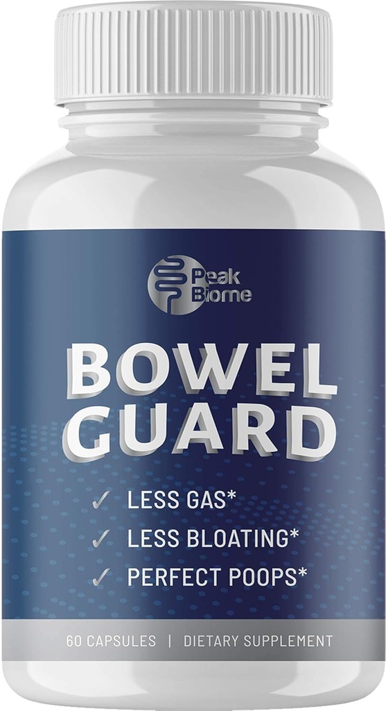 Bowel Guard - Plant- based Active Digestive Enzyme Supplements with Probiotics - Probiotic Digestion Aid - for Floating and Gas - 30- Day Supply - Paleo - Keto - 60 Ct