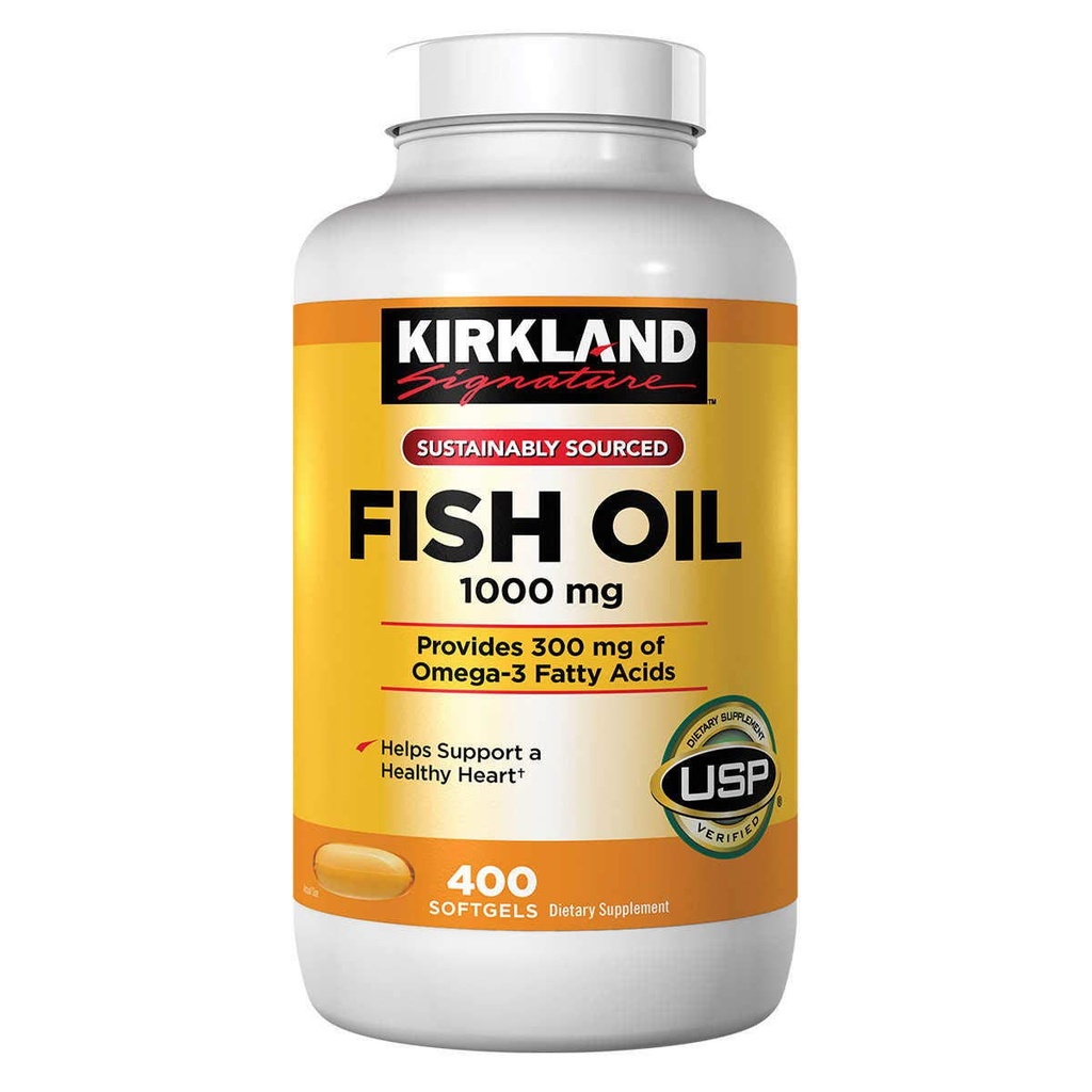 Kirkland Signature Fish Oil 1000 mg, 400 Softgels (2 balení)