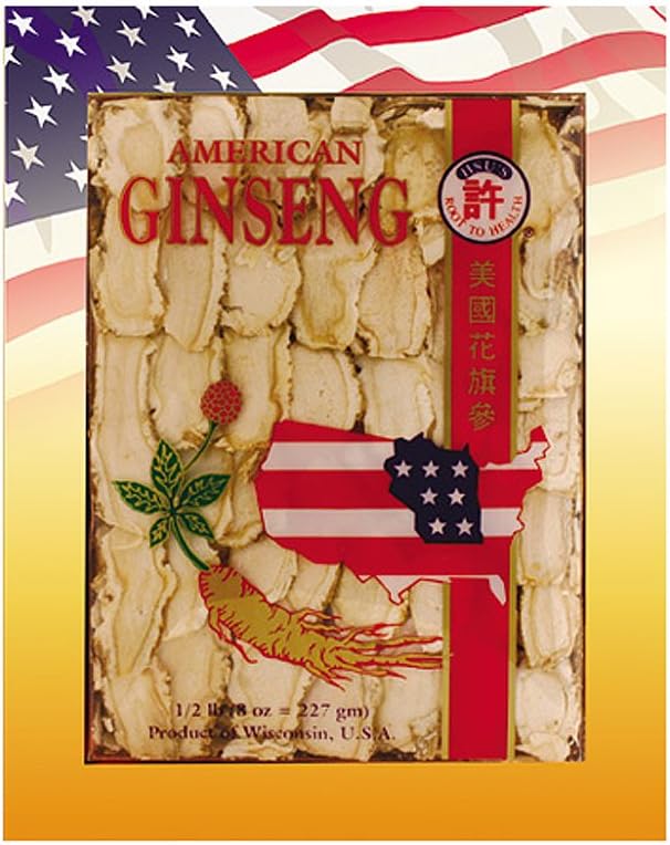 Hsu 's Ginseng SKU 126-8 IR 124; Smíšené středně velké plátky IR 124; Pěstované americké ženšen z Marathon County, Wisconsin USA IR 124; 8oz Box, IR, B003TMQ29Y