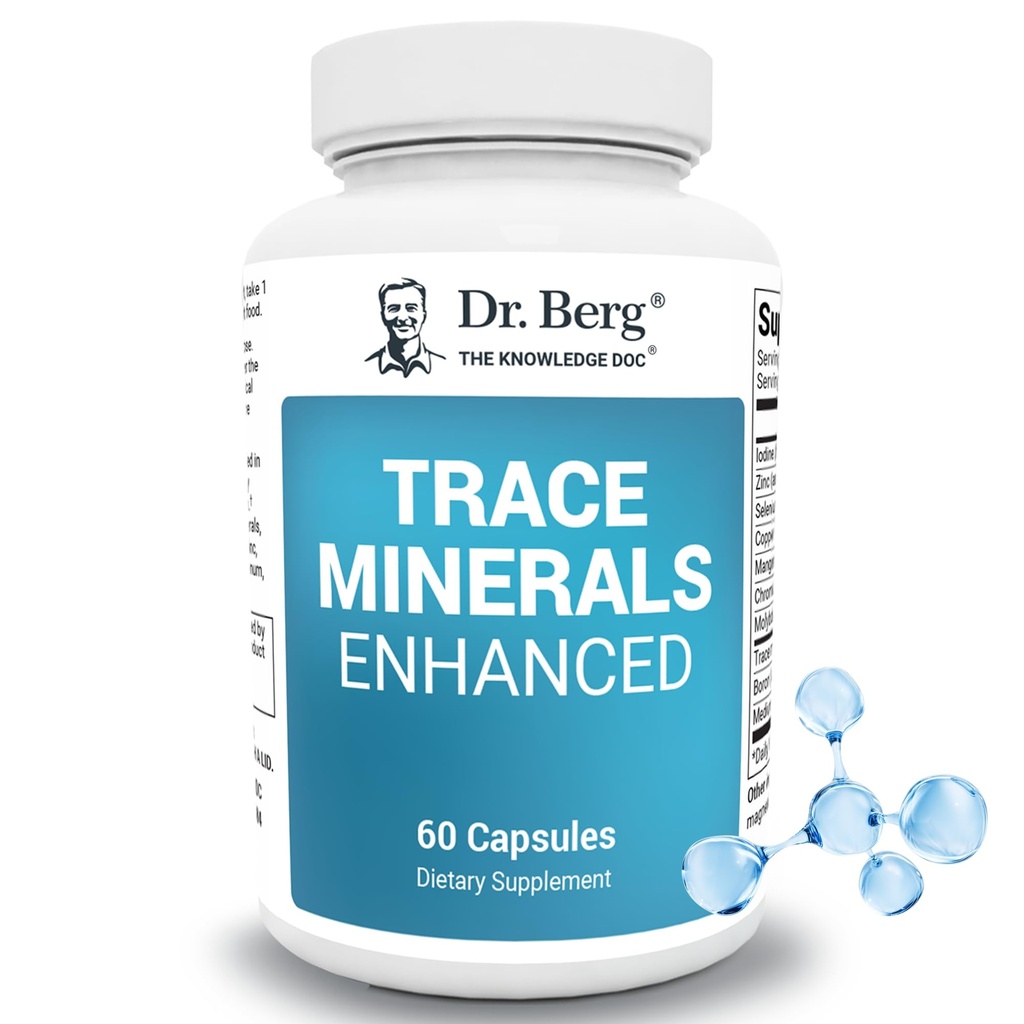 Dr. Berg Stopy Minerály Enhanced Kompletní 70 + Minerály Včetně 10 mg zinku - Dietní dodatek - 60 Kapsle