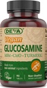 DEVA Vegan Glucosamine MSM & CONCME, Společná organizace trhů, Kurkumový extrakt, Boswellia Extract s nezvířecími složkami, 90 tablet