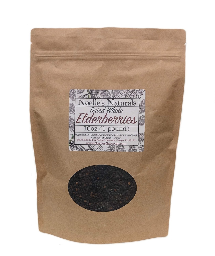Sušené celé bezinky - 1 Pound Bulk - Velkoobchod Starší Berry - Pro výrobu Elderberry Sirup, Čaj, Žvýkačky, Imunitní podpora - Non- Ozářené - Non- Gmo - Přírodní a organické