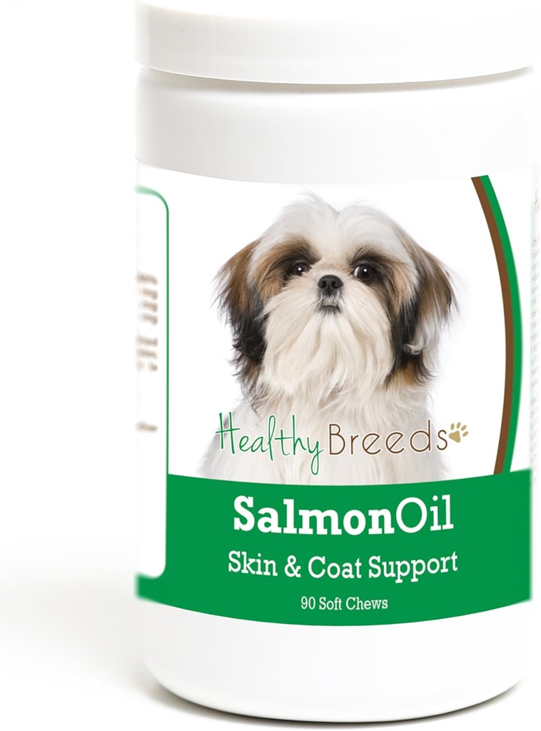 Zdravé plemeno Shih Tzu Salmon Oil Měkké Žvýkačky 90 Počet