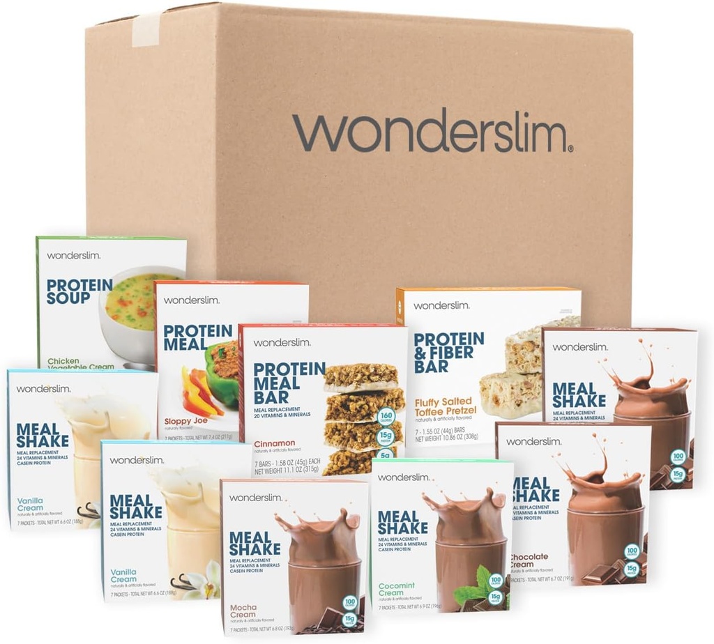 Wonderslim 2 týden hubnutí strava kit - 70 připraven jíst dietní potraviny pro hubnutí, balené jídla a svačiny pro muže a ženy, s Built- In Struktura pro dlouhodobý úspěch