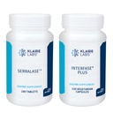 Klaire Labs Interfase Plus (120 tobolek) + Serraláza (180 tablet) - Multi- Enzymy, Serratia Peptidase & Bromelain 'Digestivní enzymy - Gastrointestinální systém, Gut Flora, Biofilm & Detox