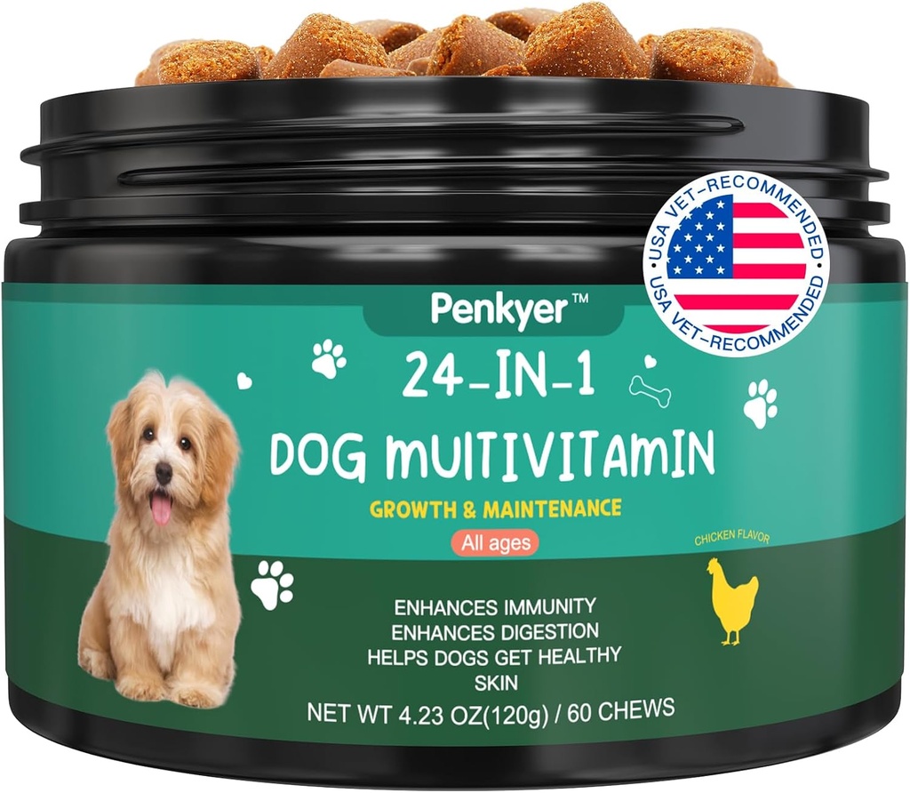Pes Multivitamin Chewable Vitamíny pro psy s Glucosamine Chondroitin Multivitamins Chews Štěňata léčby kůže Coat srdce zdraví Pet Hip & Společná podpora doplňky pro psa imunitu mobilita energie
