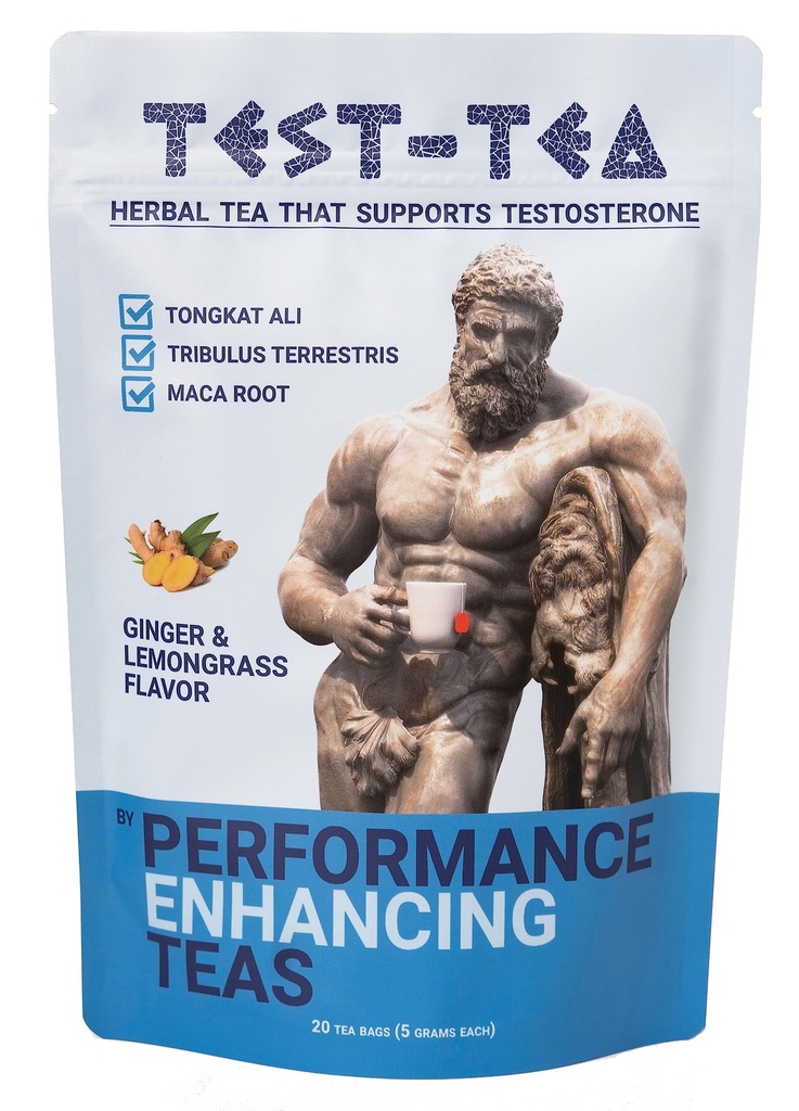 Testosteron-čaj 124; Testosteron posilující bylinný čaj pro muže 124; Zázvor a Lemongrass Flavor 124; 20 balení balení 124; s Tongkat Ali, Tribulus Terrestris a Maca Root podle výkonu vylepšení Teas