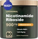 NAD dodatek - NAD Nikotinamid Ribosidum 900 mg, Resveratrol, Quercetin - dodatek NAD pro antiaging, energii, zaměření - 80 Kapsle