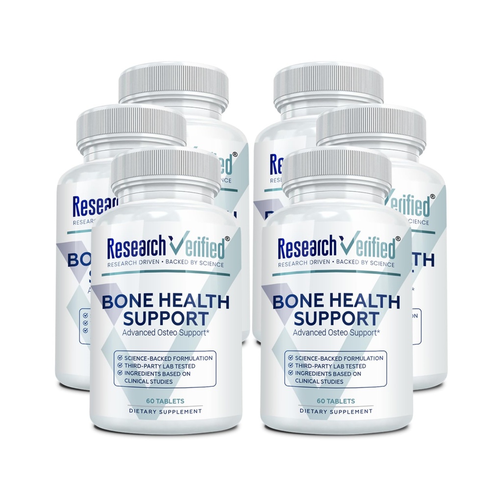 Výzkum Ověřená podpora kostního zdraví - Rebuild Bone Mass - Triple Calcium Complex, Vitamin D3, Vitamin K2, Soy Isoflavones, BioPerine - 360 Tablety - 6 Měsíční dodávka