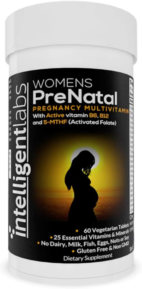Inteligentní laboratoře Prenatal Multivitamin žen, 25 Základní těhotenské vitamíny a minerály, s 5-MTHF aktivovaný folát, aktivní B12 a B6, Easy- to- Take, 2 měsíce dodávky