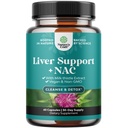 Doplněk NAC pro podporu jater s mléčným bodlákem pro čištění jater Detox & Opravy - N Acetyl Cysteine dodatek pro vyčištění jater s kurkumou, Choline, Dandelion & L-Glutathione - 60 Počet