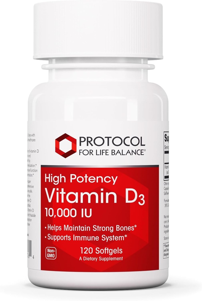 PROTOKOL PRO LIFE BALANCE Vitamin D3 10 000 IU - Imunitní podpora Zdravotnických kostí a zubů - 120 Softgels