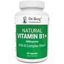 Dr. Berg Přírodní vitamin B1 B6 B12 Komplex - Allithiamin vitamin B1 Dodatek s 8 esenciální vitamin B Komplex pro muže a ženy včetně thiamin, Niacin, Folát, Magnesium & Více - 60 Kapsle