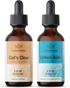 Herbamama Liquid Drops Kit - Bundle of Cat 's Claw Extract 2 fl oz and Lemon Balm Tincture 2 fl oz - Vegan Herbal Supplement Liquid Extract - Non GMO, Sugar & Alcohol- Free - 2 Pack