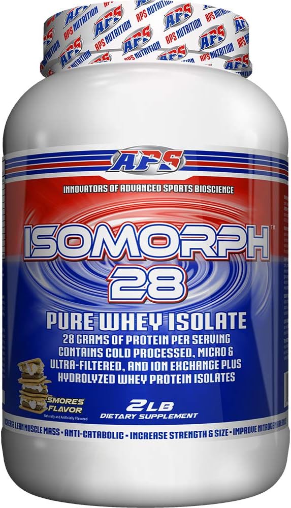 APS Nutrition Isomorph 28 Protein Powder 124; Čistá syrovátka izolát 124; studená lisovaná, ultrafiltrovaná, & Ion Exchange Isomorph 124; 28g protein 124; 2 libra (S 'Mores)