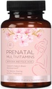 Prenatální vitamíny pro ženy s kyselinou listovou & DHA, Podpora rozvoje mozku s folátem & Omega 3 je, Multivitamin s vitamínem A, C, D, B6, B12 & železo, dodatek k těhotenství - 60 Softgels