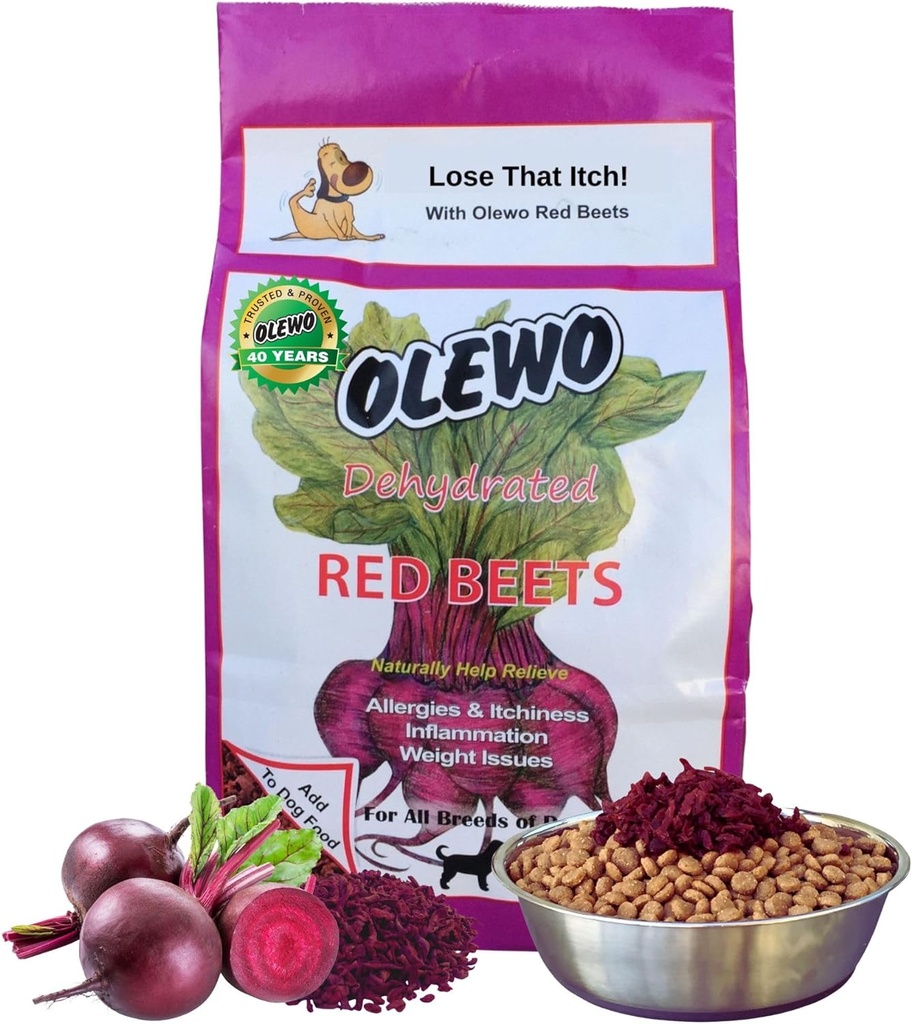 Olewo Original Red Beets for Dogs - Natural Dog Anti Itch, Dog Food Topper, Skin & Coat Support - Dehydratovaný Zelenina pro psy, Dog Supplements & Vitamíny, Dogy pro psy, Vláknina pro psy, 5.5 liber