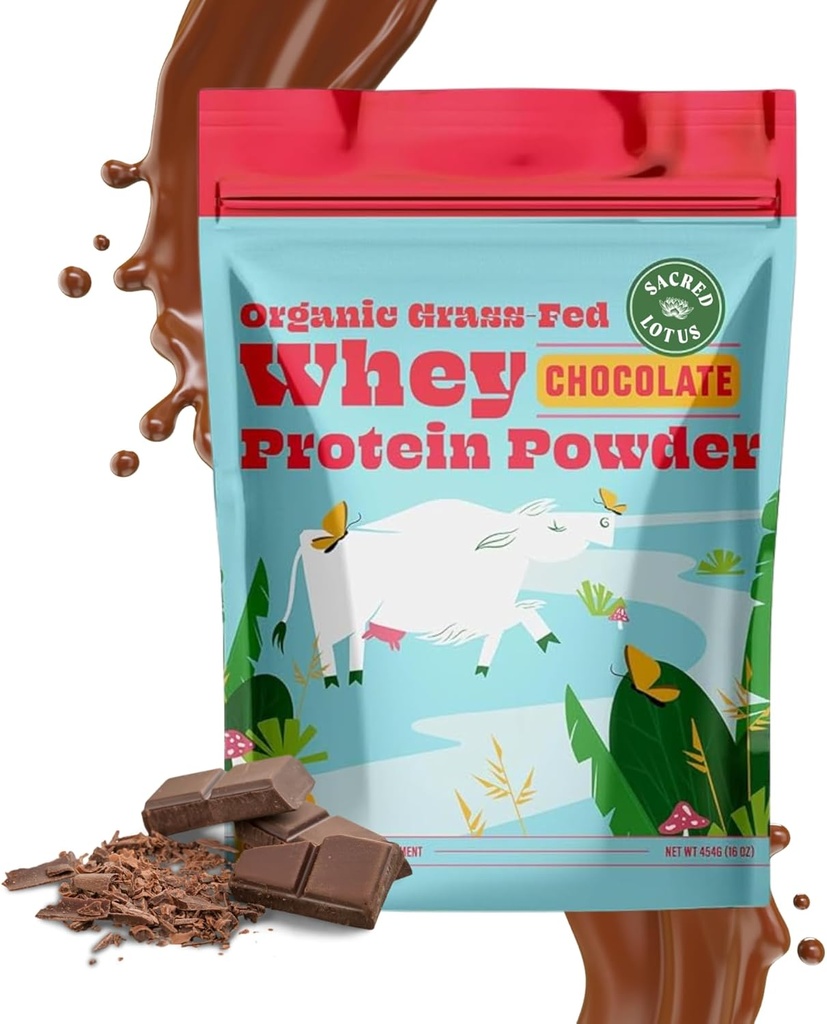 SunLife Organics Grass Fed Whey Protein Powder Chocolate 124; 100% organický protein prášek pro muže a ženy, přirozeně slazené s Cacao, kokosové smetany, a Stevia (16 Oz) 15 Služebnictví