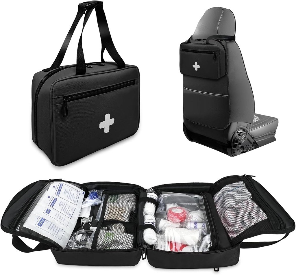 První pomoc Bag Prázdné, Kompaktní a přenosné lékařské dodávky Organizátor s více díly, Nouzové Trauma Bag pro cestování, Kempování, Pěší turistika, Auto, Cestování a Domácí použití, Černá (pouze taška)