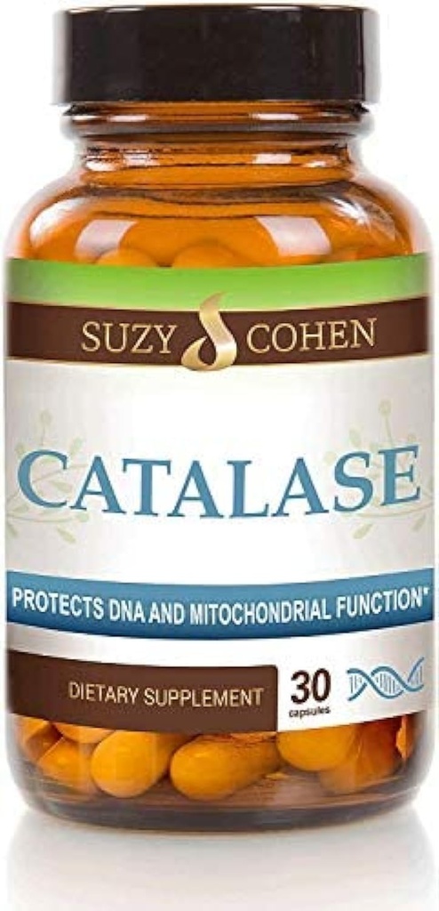 Suzy Cohen Catalase 12,500 Catu doplněk stravy, enzym jater, Neutralizuje peroxid vodíku, podporuje pleť, vlasy, a celkově Wellness, 30 Zpoždění- Vypustit kapsle