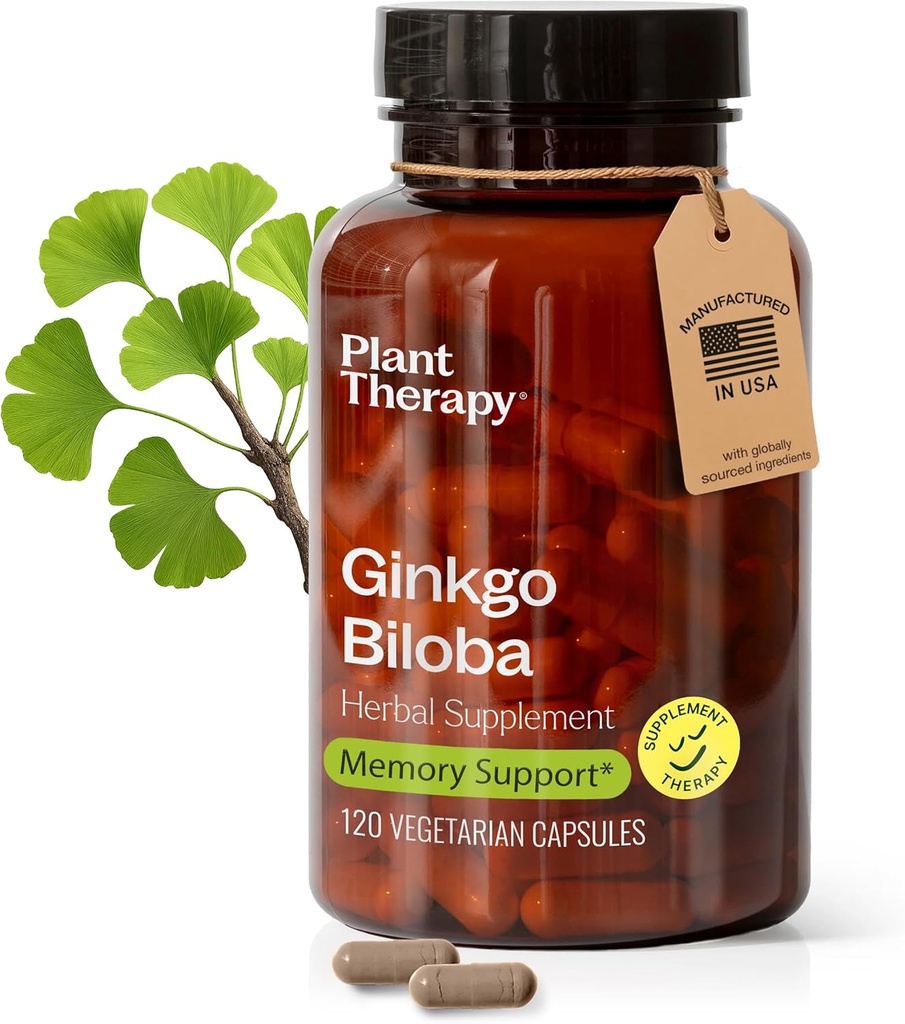 Rostlinoterapie Ginkgo Biloba Kapsle vyráběné v USA 4 Měsíční zásobování podporuje paměťové kognitivní funkce, zdravý oběh a antioxidant- bohaté doplňky pro ženy a muže 120 Vegetariánské kapsle