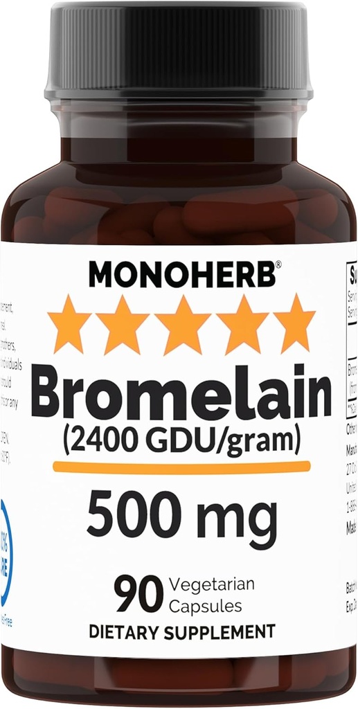 MoNOHERB Bromelain 500 mg v jedné tobolce - 90 Veg Kapsle - 90 Servings