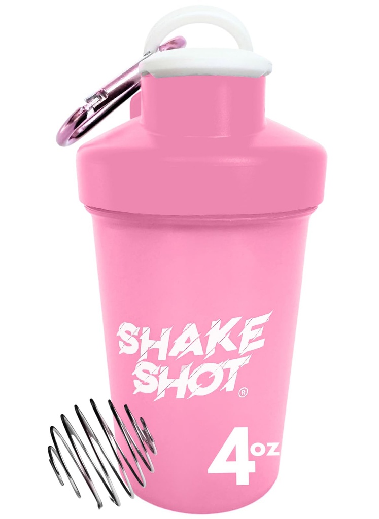 Růžová - 4oz Mini třepačka láhev pro předcvičení, Creatine, malé Scoop doplňky (ne pro protein) Clip & Shaker Ball