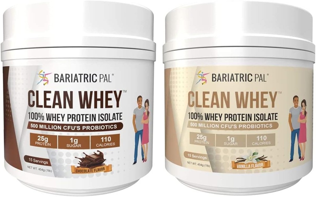 BariatricPal Clean Whey Protein (25g) s probiotiky - Chocolate & Vanilla Variety Pack