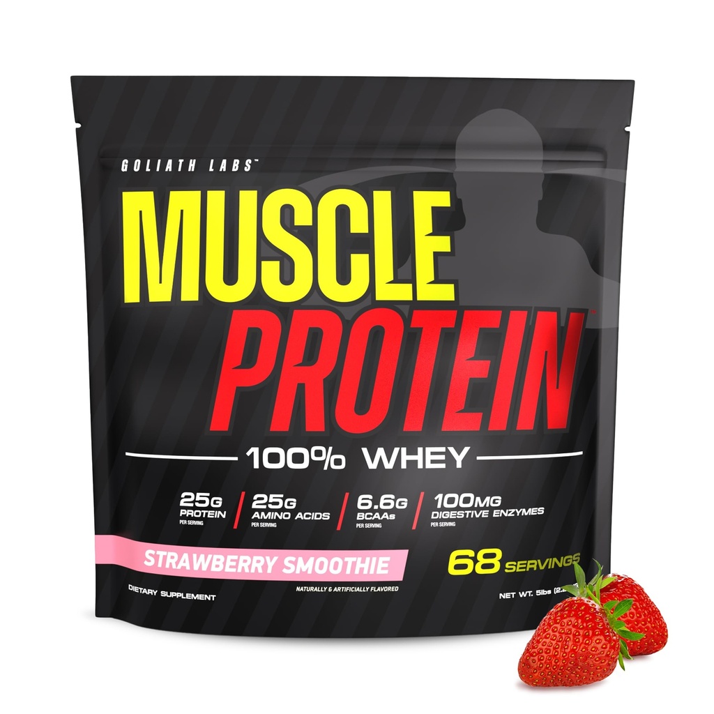 BARVENČNÍ LABS Svalový proteinový prášek [5 lbs / balení po 1] - chlazený filtrovaný, 25g čistý protein, 6.6g BCAA (balení květen Vary) (5LB, Jahoda)