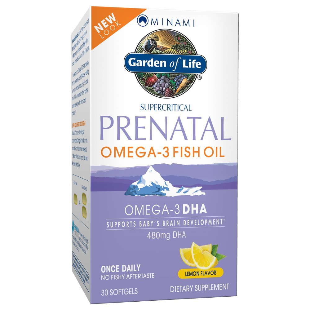 Zahrada života Prenatal DHA Omega 3 Rybí olej dodatek - Minami přírodní Prenatal, Lemon, 30 Softgels