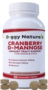 Cranberry D- Mannose pro psy a kočky Podpora močové cesty Prevence a eliminace UTI, Močovina Infekce ledvin Podpora, Antioxidant (Jednorázová tableta, 60 Počet)