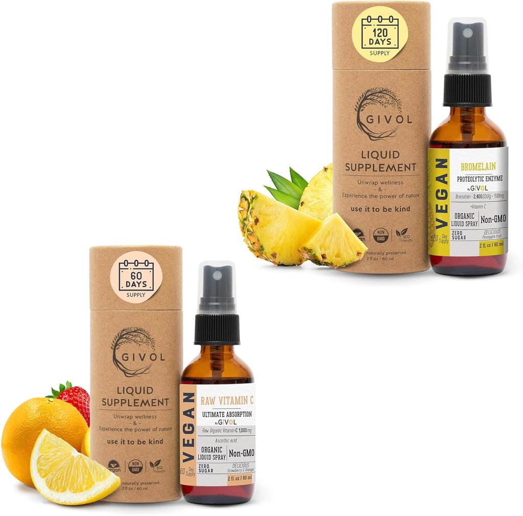 Raw Bromelain Mist- Liquid Ananas Extract - Vylepšený potenciál 500 mg a vitamin C Extra Spray Mist: Denní absorpce Liquid Essential Protein Support, Optimalizuje Wellness výhody