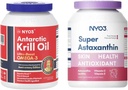 Krill Oil Omega 3 1000mg softgels a astaxanthin 12 mg antioxidant suppelments Bundle