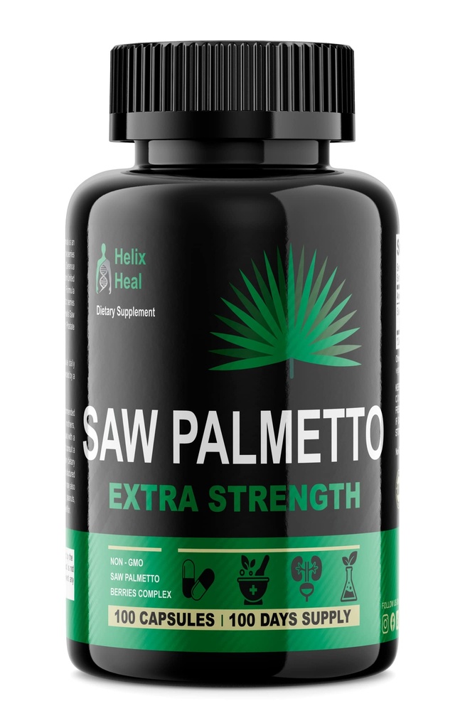 Saw Palmetto pro muže - Prostate Zdravotnické doplňky pro muže Močové zdraví - Přírodní DHT Block, 500mg Extra síla Opětovné zacházení s vlasy - 100 Kapsle 3 měsíce Dodávka