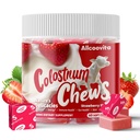 Bovine Colostrum Chews dodatek s probiotika pro Gut zdraví, nadýmání, imunitní podpora, kůže, růst vlasů a krása - Jahodové aroma (60 Služení)