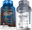 Herbtonika Apple Cider Ocet Kapsle Plus Keto BHB 124; Tuk Burner & Váha Loss Dodatek pro ženy a muže - Foli- Tonic DHT Blocker & Hair Loss dodatek 124; Hair Thinning Léčba