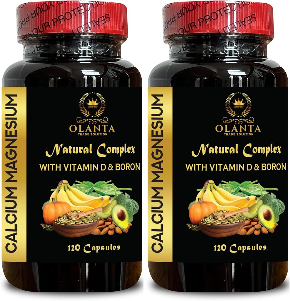 Vápník Magnesium Complex - doplněk vápníku, Mangan Citrát, Minerály pro podporu kostí, Fosfor Levels, Imunita Support, Muscle Zdravý dodatek s vitamínem D - 2 Lahvičky 240 Kapsle