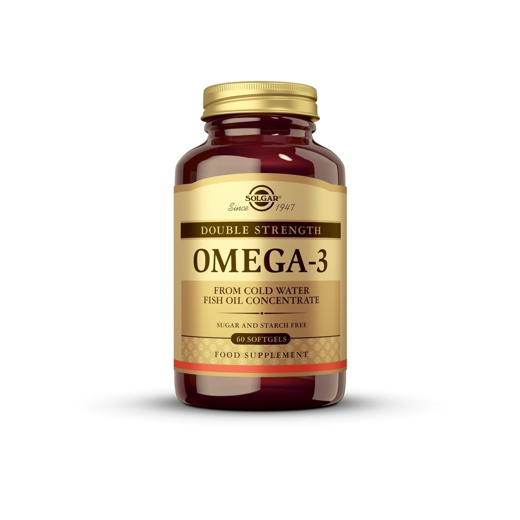 Solgar Double Strength Omega 3 700 mg - 60 Softgels - Obsahuje 600 mg EPA & DHA - Non- GMO, Gluten Free - 60 Služeb