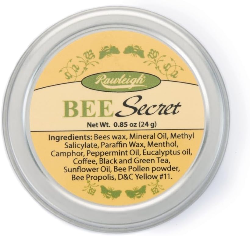 Rawleigh Bee Secret Soothing Balm: 0.85 oz, All- Natural Balm for Sore Muscles, Aches, Bites, Cold Sores, Heaches with Bee Wax, Pollen & Propolis + Peppermint & Eucalyptus Oils, Pack of 1