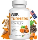Kurkumin s černým pepřem & Ashwagandha - vysoká absorpce Ultra potentní turmerický dodatek s 95% kurkuminoidy, BioPerine & Ashwagandha - Turmerické kapsle pro společnou podporu 120 Kapsle